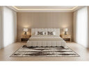 Harris + Roma - Modern Off-White Fabric + Oak 4-Piece Bedroom Set