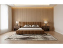 Harris + Roma - Modern Brown Fabric + Walnut 4-Piece Bedroom Set