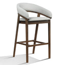 Truman - Mid-Century Modern Grey + Walnut Bar Chair (Set of 2)