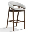 Truman - Mid-Century Modern Grey + Walnut Bar Chair (Set of 2)