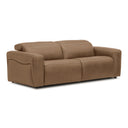 Nouveau Jessop - Modern Brown Leather Sofa 2 Recliners