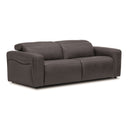 Nouveau Jessop - Modern Dark Grey Leather Sofa 2 Recliners