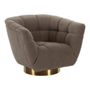 Granby - Glam Taupe Fabric and Gold Chair