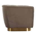 Granby - Glam Taupe Fabric and Gold Loveseat