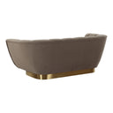 Granby - Glam Taupe Fabric and Gold Loveseat