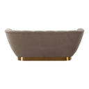 Granby - Glam Taupe Fabric and Gold Loveseat
