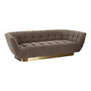Granby - Glam Fabric and Gold Sofa