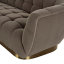 Granby - Glam Taupe Fabric and Gold Fabric Sofa