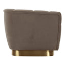 Granby - Glam Taupe Fabric and Gold Fabric Sofa
