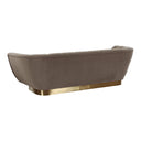 Granby - Glam Taupe Fabric and Gold Fabric Sofa