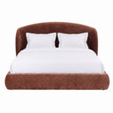 Queen Stephanie - Modern Brown Fabric Bed