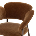 Jafar - Modern Brown Fabric - Antique Brass Dining Chair, view 3