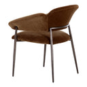 Jafar - Modern Brown Fabric - Antique Brass Dining Chair, view 2