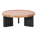 Nouveau Reza - Modern Burl + Black Nesting Coffee Table Set