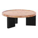 Nouveau Reza - Modern Burl + Black Nesting Coffee Table Set