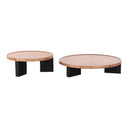 Nouveau Reza - Modern Burl + Black Nesting Coffee Table Set