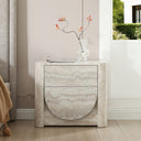 Yasmine - Modern Faux Travertine Nightstand, view 2