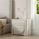Yasmine - Modern Faux Travertine Nightstand, view 3