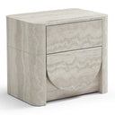 Yasmine - Modern Faux Travertine Nightstand, view 5
