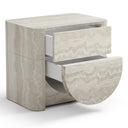 Yasmine - Modern Faux Travertine Nightstand, view 6