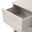 Yasmine - Modern Faux Travertine Nightstand, view 9