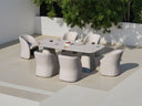 Anchor - Outdoor Grey Olefin + Stone 7-Piece Dining Set