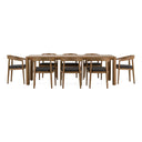 Evora + Sintra - Outdoor Eucalyptus + Grey Olefin 9-Piece Dining Set
