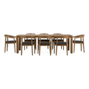 Evora + Sintra - Outdoor Eucalyptus + Grey Olefin 9-Piece Dining Set