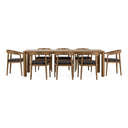Evora + Sintra - Outdoor Eucalyptus + Grey Olefin 9-Piece Dining Set