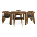 Evora + Sintra - Outdoor Eucalyptus + Grey Olefin 9-Piece Dining Set