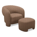 Bates - Modern Brick Fabric Accent Chair + Ottoman