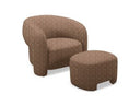 Bates - Modern Brick Fabric Accent Chair + Ottoman