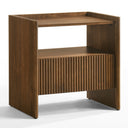 Reveal - Modern Beige Fabric + Walnut 4-Piece Bedroom Set, view 3