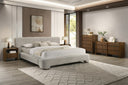 Reveal - Modern Beige Fabric + Walnut 4-Piece Bedroom Set