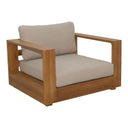 Nouveau Santorini - Outdoor Light Brown Olefin Fabric + Natural Teak Lounge Chair