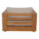 Nouveau Santorini - Outdoor Light Brown Olefin Fabric + Natural Teak Lounge Chair