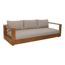 Nouveau Santorini - Outdoor Light Brown Olefin Fabric + Natural Teak Sofa