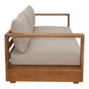 Nouveau Santorini - Outdoor Light Brown Olefin Fabric + Natural Teak Sofa