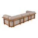 Saint Croix - Outdoor Light Brown Olefin Fabric + Teak 3-Piece Modular Sofa Set, view 4