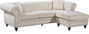 Sabrina 96" Velvet Upholstered Reversible 2pc. Sectional - Cream