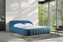 Yolonda - Modern Dark Teal Fabric Bed