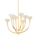 Vintage Gold Leaf Maywood Chandelier 33.5" by Hudson Valley