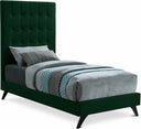 Elly Velvet Upholstered Twin Bed - Green