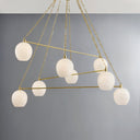 Aged Brass Asbury Park Chandelier 54.5" by Hudson Valley, view 4