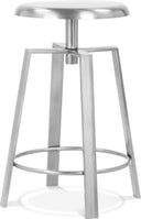 Lang Iron Adjustable Bar / Counter Stool - Silver