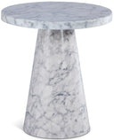 Omni 20" Faux Marble End / Side Table - White