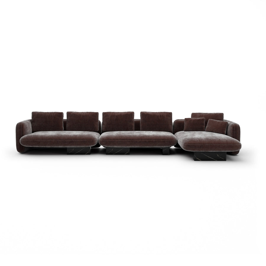 Overlap Right Chaise Sec Large Dk Taupe