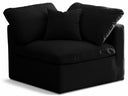 Plush Velvet Upholstered Standard Comfort Modular Corner Chair - Black