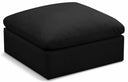 Plush Velvet Upholstered Standard Comfort Modular Ottoman - Black