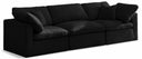 Plush 105" Velvet Upholstered Standard Comfort 3pc. Modular Sofa - Black